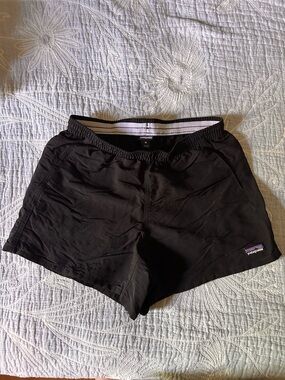 Patagonia Black Athletic Shorts with Stripe Waistband